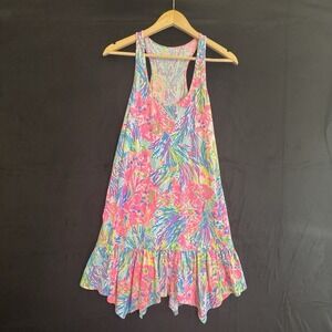 Lilly Pulitzer Womens XS Hampton Tank Dress Multicolor in Fan Sea Pants 100%Pima